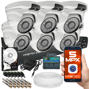 Zestaw monitoringu 6 kamer 5Mpx, IR 25m, dysk 1TB