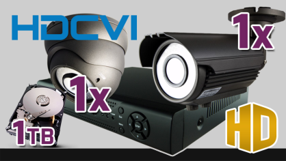 MONITORING SKLEPU 1x kamera ESDR-CV1220/2.8-12, 1x kamera ESBR-CV1220/2.8-12, rejestrator PR-HCR5104, dysk 1TB, akcesoria