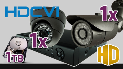 MONITORING DOMU 1x kamera ESDR-CV1020, 1x kamera ESBR-CV1620, rejestrator PR-HCR5104, dysk 1TB, akcesoria
