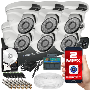 Zestaw kamer monitoringu 6 kamer FullHD 2Mpx,IR 25m, dysk 1TB