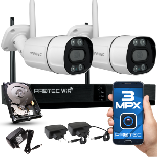 Zestaw do monitoringu bezprzewodowego WiFi 2 kamery 3Mpx, IR 30m