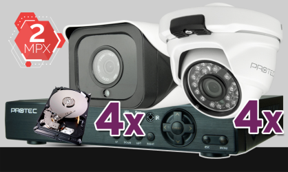 monitoring Full HD, 4x kamera ESDR-2084, 4x kamera ESBR-2404, rejestrator cyfrowy 8-kanałowy ES-XVR7908, dysk 1TB, akcesoria<br><span>Model: PR-XVR-04K2-04T2R</span>