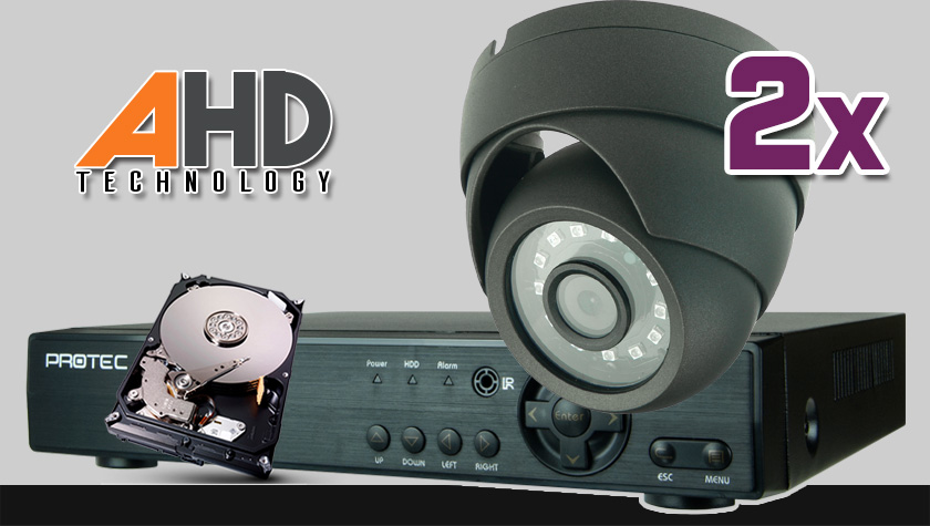 monitoring HD, 2x kamera ESDR-1084p, rejestrator cyfrowy 4-kanałowy ES-XVR7904, dysk 500GB, akcesoria