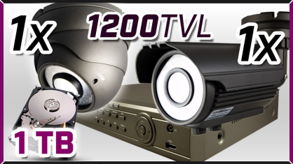 monitoring 1x kamera ESDR-1400/2,8-12, 1x kamera ESBR-1400/2,8-12, rejetrator ES-DVR5004, dysk 1TB, akcesoria