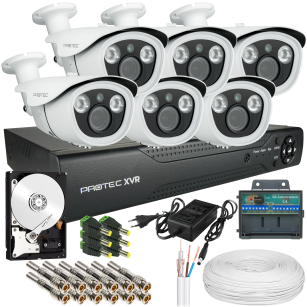 Monitoring 6 kamer 5Mpx, IR 40m, dysk