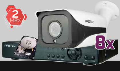 monitoring Full HD, 8x kamera ESBR-2404, rejestrator cyfrowy 8-kanałowy ES-XVR7908, dysk 1TB, akcesoria<br><span>Model: PR-XVR-08T2R</span>