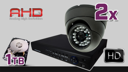 MONITORING DOMU 2x kamera ESDR-A1080, rejestrator ES-AHD7008, dysk 1TB, akcesoria