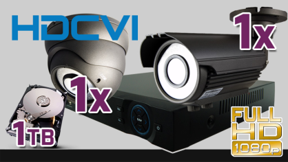 MONITORING DOMU 1x kamera ESDR-CV1220/2.8-12, 1x kamera ESBR-CV1220/2.8-12, rejestrator PR-HCR5108, dysk 1 TB, akcesoria
