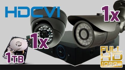 MONITORING DOMU 1x kamera ESDR-CV1020, 1x kamera ESBR-CV1620, rejestrator PR-HCR5108, dysk 1TB, akcesoria