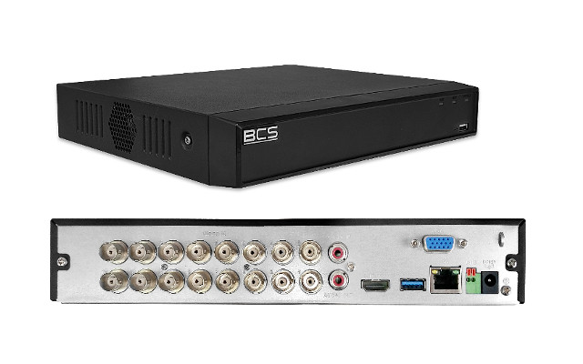 Rejestrator HDCVI BCS-CVR1601-IV 16- kanałowy, 2 porty USB, obsługa dysku SATA maks. 6TB
