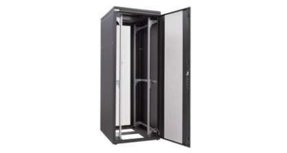 Linkbasic szafa stojąca rack 19'' 42U 600x1200mm czarna (drzwi przednie szklane)