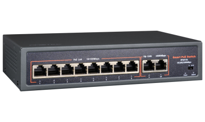 Switch PoE PR-SG108 8 portowy (8× PoE + 2× Uplink)