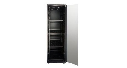  Linkbasic szafa stojąca rack 19'' 42U 600x1000mm czarna (drzwi przednie szklane)