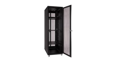  Linkbasic szafa stojąca rack 19'' 42U 600x800mm czarna (drzwi przednie szklane)