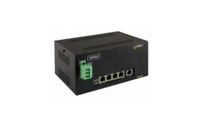 DSA54 - DIN/Switch 5-portowy DSA54 dla 4 kamer IP z zasilaczem