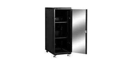  Linkbasic szafa stojąca rack 19'' 32U 600x800mm czarna (drzwi przednie szklane)