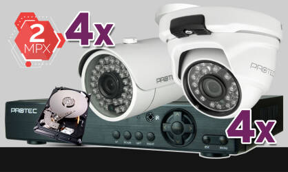 monitoring 8 kamer Full HD 2Mpx, 25m noc, dysk 1TB, podgląd online, szeroki kąt